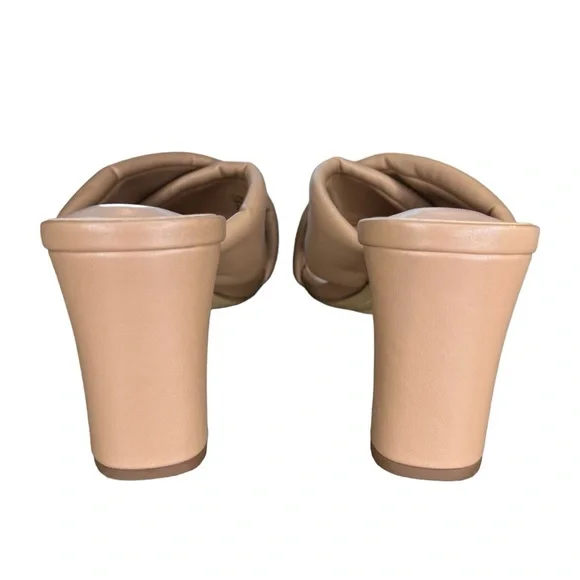 A New Day Casual Crisscross Leather Square Toe Sandal Heel Nude/Tan, Women’s 8 - Picture 3 of 9